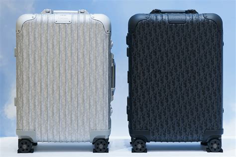 dior romowa|Dior Rimowa luggage.